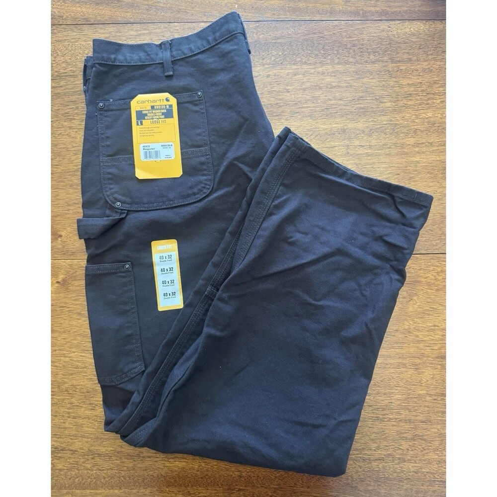 Carhartt B136 40x32 Dark Brown Loose Fit Washed Duck Double Knee Work Pants NWT